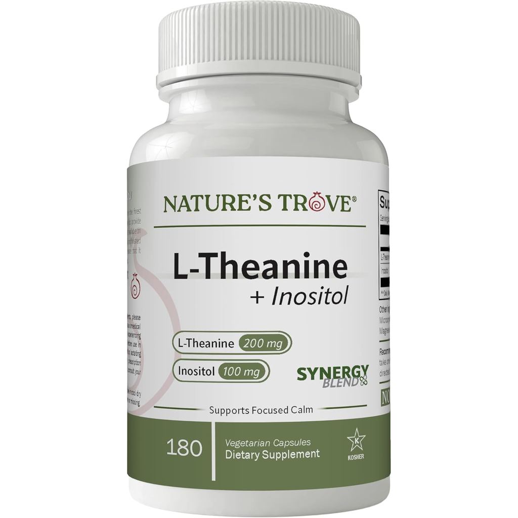 COD มีจําหน่าย Natures Trove L-Theanine 200Mg พร้อม Inositol 100Mg, 180 แคปซูลมังสวิรัติ