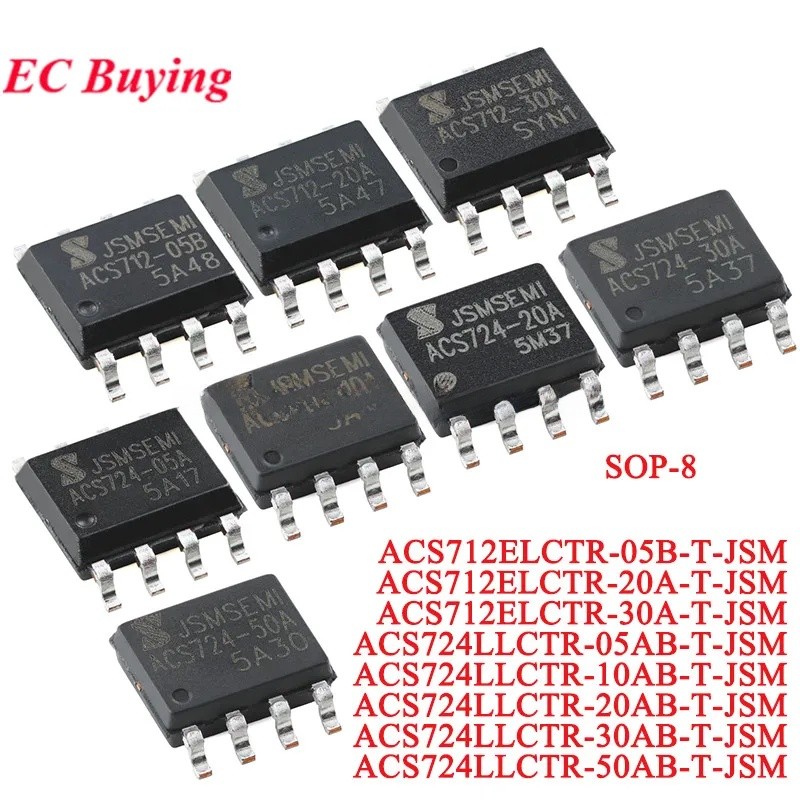 5 ชิ้น/1 ชิ้น ACS724 ACS724LLCTR-05AB 10AB 20AB 30AB 50AB ACS712 ACS712ELCTR-05B-T-JSM 20A 30A 5A Ha