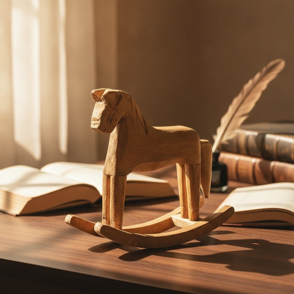 ไม้ม้าโยก Hand-Carved ม้าโยกตุ๊กตา Caballo Mecedor โต๊ะ Figura De Caballo Mecedor Rustic สําหรับ Dec
