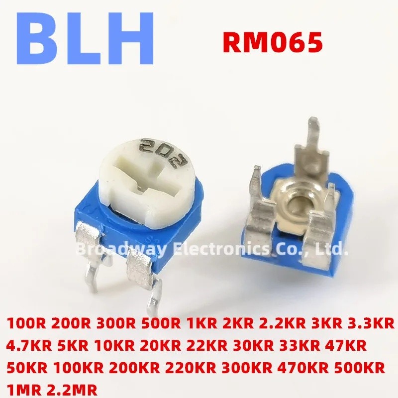 20PCS RM065 RM-065 3K 302 3.3K 332 4.7K 472 5K 502 10K 10K 103 20K 203 22K 223 ohm Trimpot Trimmer V