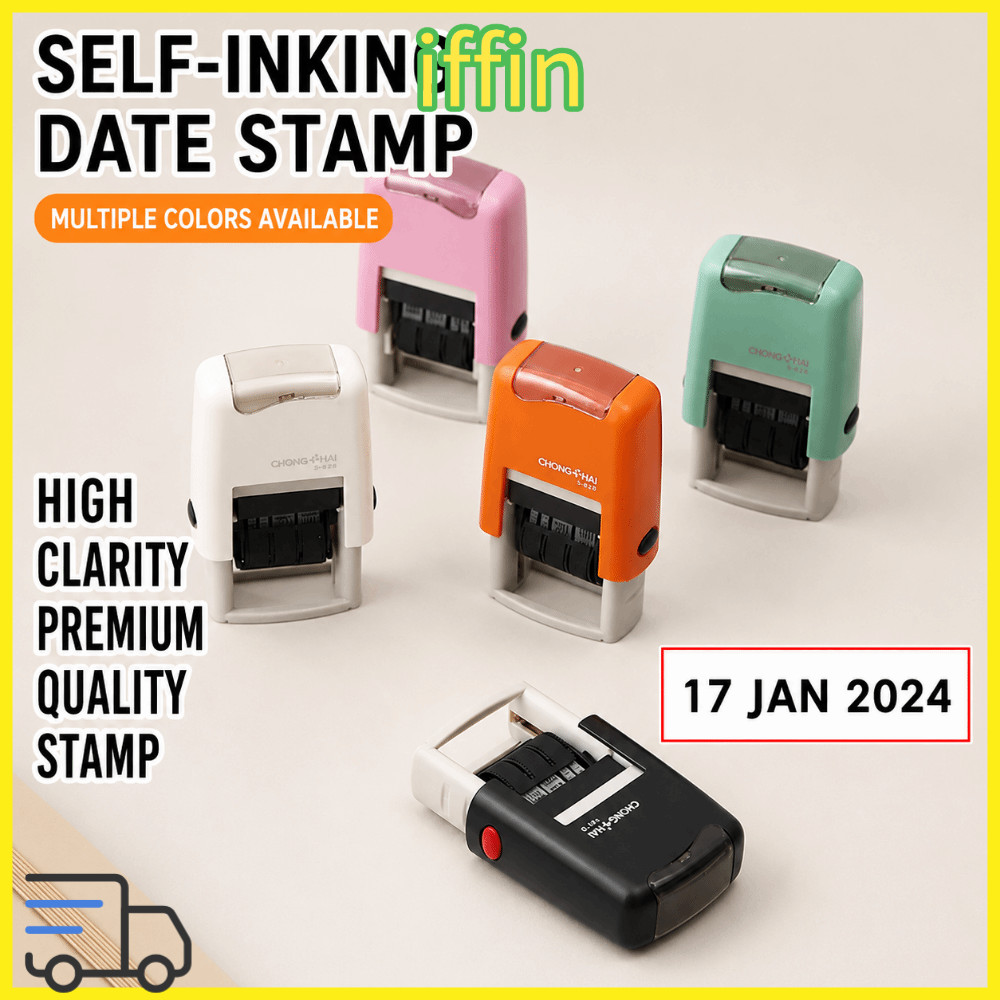 IFFIN Self-Inking แสตมป์เวอร์ชันภาษาอังกฤษ Smooth Running Day-month-year Data Stamp,หมึกอัตโนมัติกลั