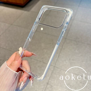 Creative color blocking anti drop square เคสโทรศัพท์โปร่งใสเหมาะสําหรับ iPhone 15 16 17 Pro Max รวมทุกอย่างเคสซิลิโคนป้องกันการตก