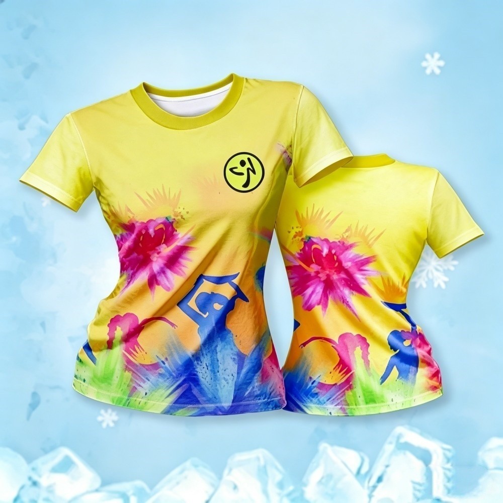 2026 Zumba เสื้อยืดสําหรับผู้หญิงเสื้อแขนสั้น O-คอชุดออกกําลังกายระบายอากาศและแห้งเร็วเสื้อขนาดใหญ่