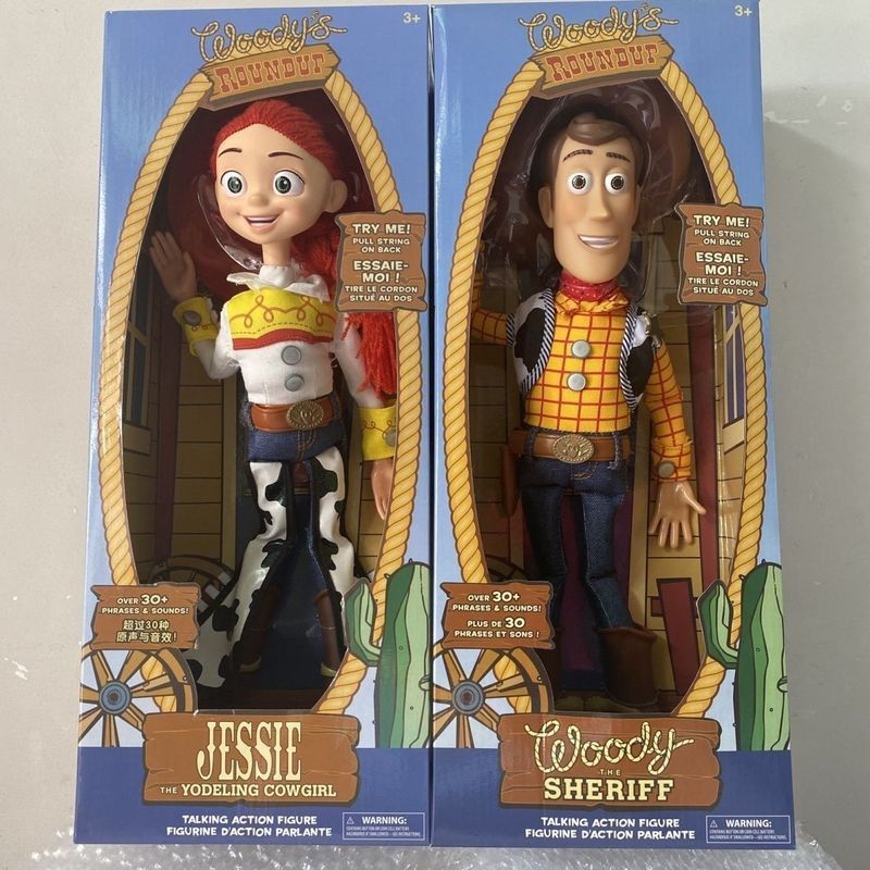 Toy Story Woody ตุ๊กตาคาวบอย Triss สามารถเสียงภาษาอังกฤษดึงนกหวีดรูปเด็กของขวัญพร้อมสต็อก Fast Shipping
