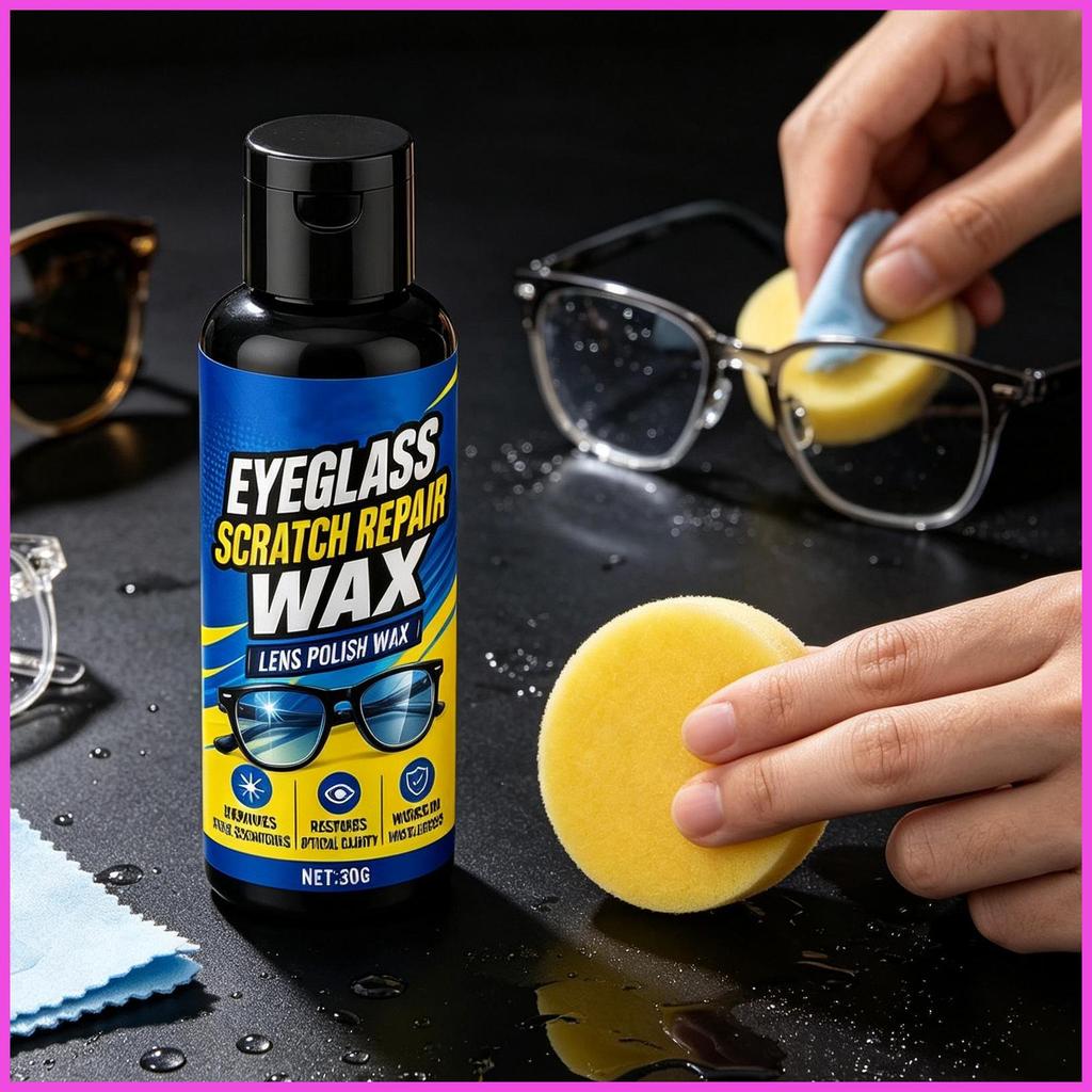 Lens Scratch Remover สําหรับแว่นตาตาป้องกันแบบพกพาอ่อนโยนด้วยฟองน้ําเลนส์ Scratch Remover ครีมสําหรั