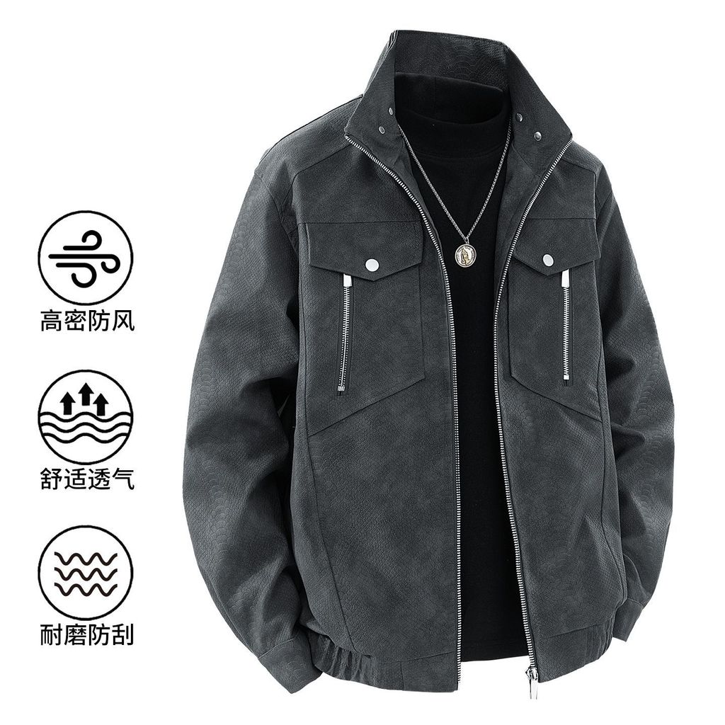新款美式男士皮衣约机车外套时尚2026百搭宽松领皮夹克ใหม่อเมริกันหนังผู้ชายที่เรียบง่ายแจ็คเก็ตรถจักรยานยนต์mwu960.my20260805