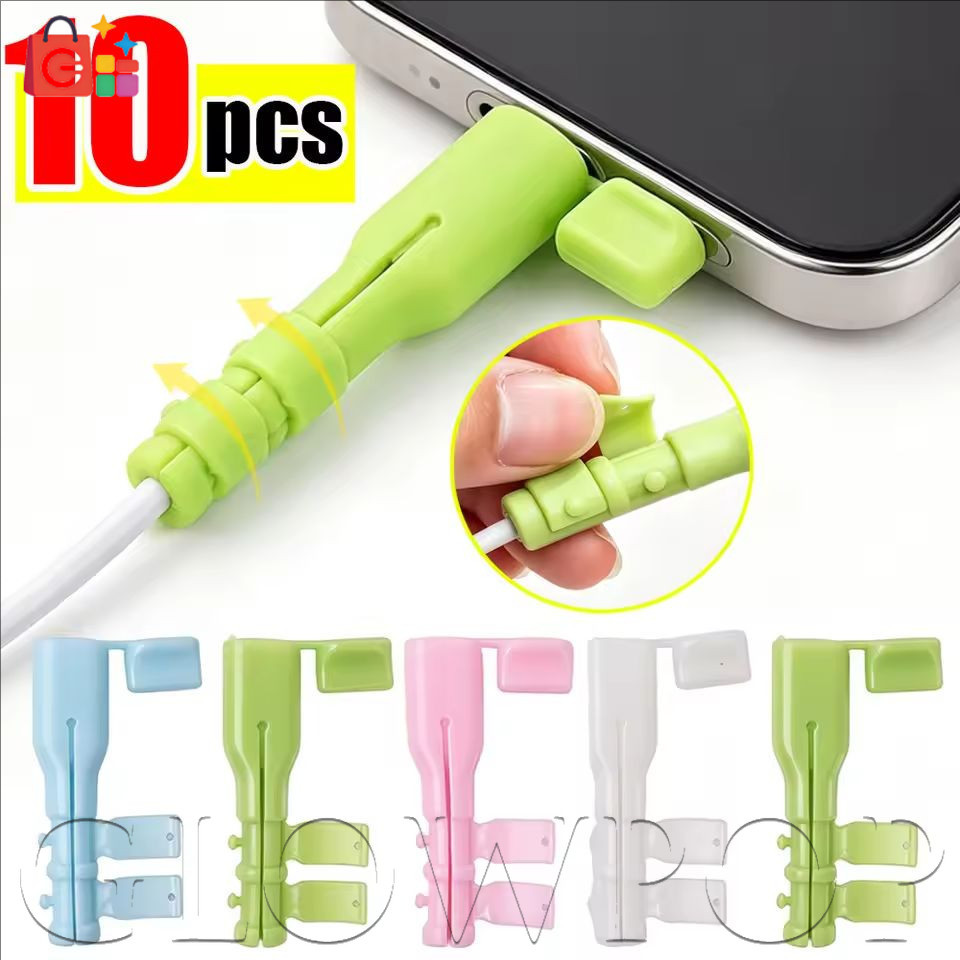 [จัดส่งรวดเร็ว] 10 ชิ้น - สายป้องกันการเบรก Saver Type C Micro USB Charger สายไฟกันฝุ่นหมวกป้องกันสายข้อมูลการชาร์จสากล / สินค้าสุดฮอต