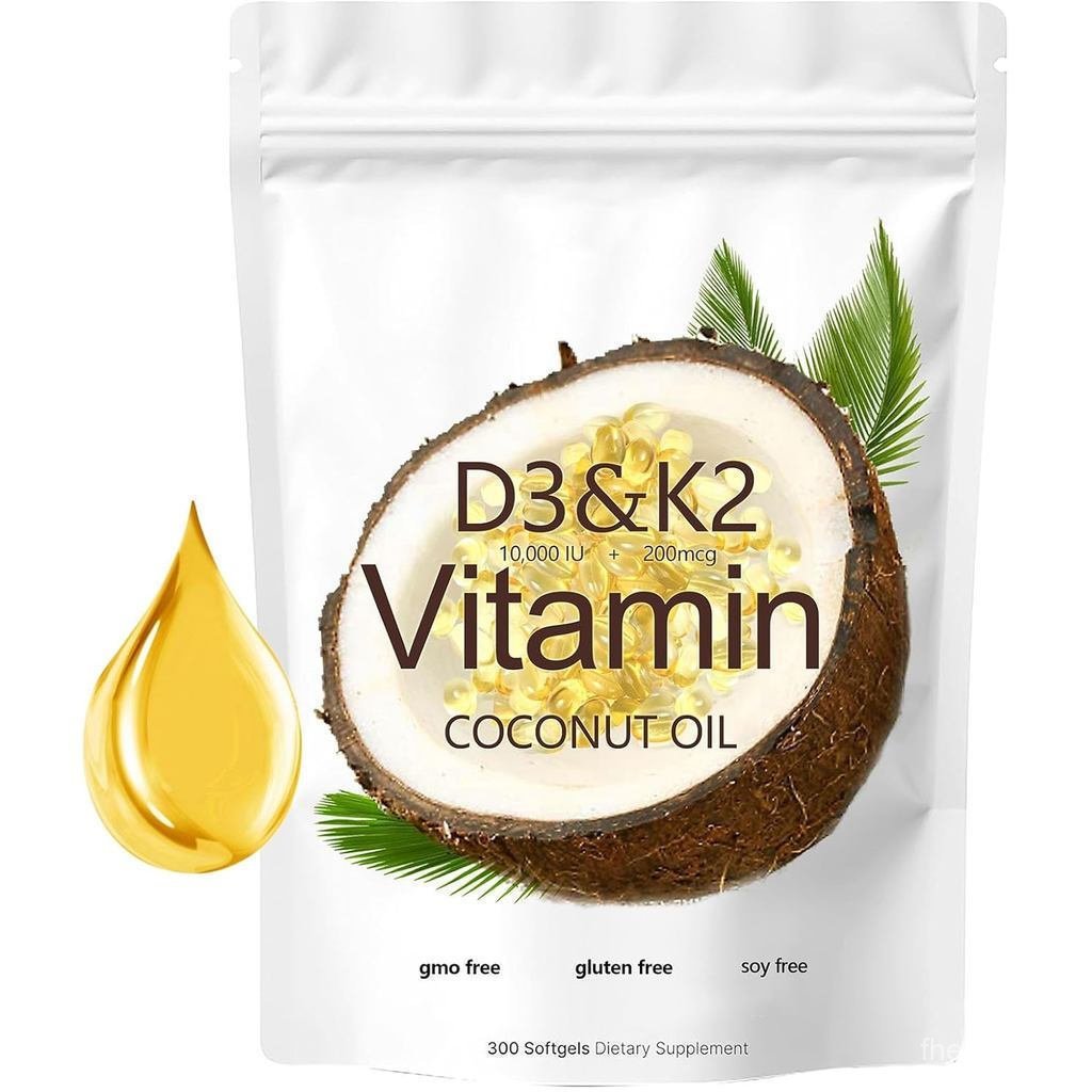 ซื้อ 2 แถม 1D3 K2 Vitamin 10000 IU พร้อมวิตามิน 200 mcg K2 (MK-7), เติมวิตามิน D3 K2 Coconut Oil Sof