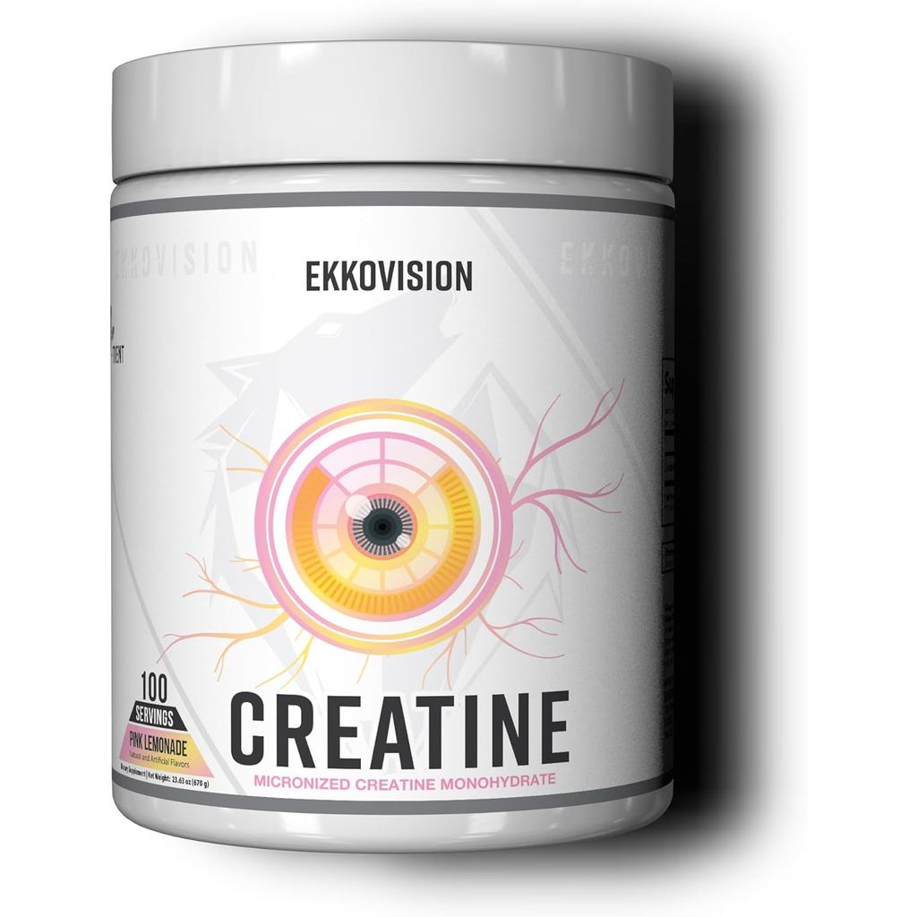 Ekkovision Creatine Monohydrate Powder, Pink Lemonade, 100 เสิร์ฟ | อาหารเสริมออกกําลังกายแบบไมครอนพ