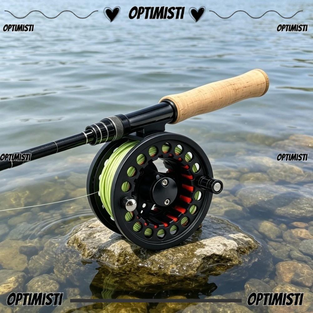 OPTIMISTI Fly Reel Combo, ขนาดใหญ่ Arbor WF Floating Fly Line Fly Fishing Reel, อลูมิเนียมน้ําหนักเบ