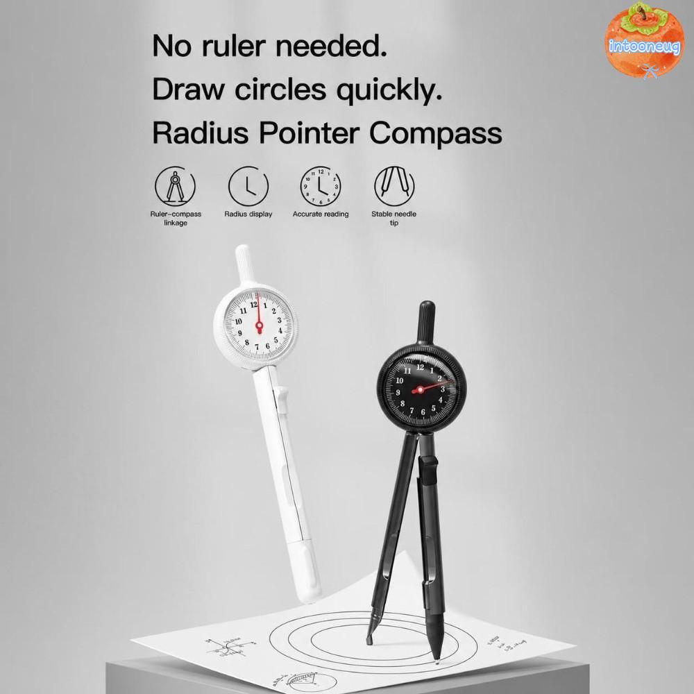 INTOO Digital Display Compass, Push-Button Control ABS Integrated Ruler Geometry Drawing Compass, Le