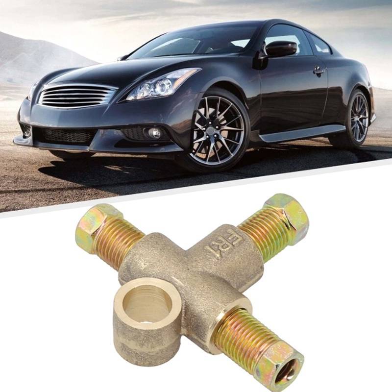 Well 10mm อุปกรณ์เบรค 3 Way Brake T Piece Tee W/ 3 Male Short Nuts Union TH