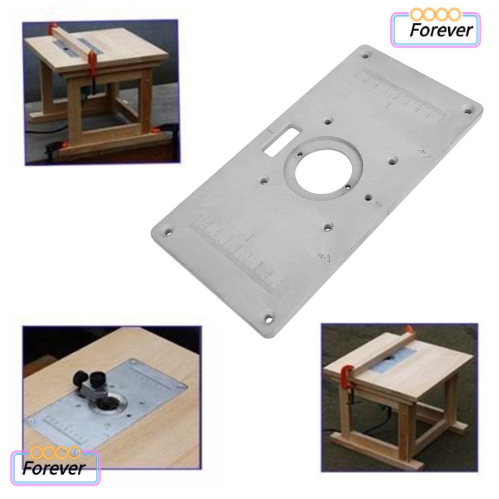 FOREVER Router ตารางใส่แผ่น,สีเงิน 235 มม.x120 มม.x8 มม.DIY Router ตาราง,ทนทานพร้อมแหวนอลูมิเนียม Be