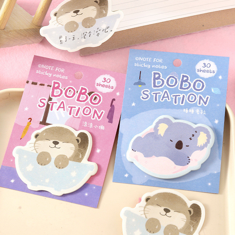 คลังสินค้าพร้อม 30 ชิ้น/หนังสือตุ๊กตาเนื้อสัตว์น่ารัก Sticky Notes คู่มือฉีกขาดข้อความ Memo N ครั้งสติกเกอร์คู่มือตกแต่ง Memo สติกเกอร์