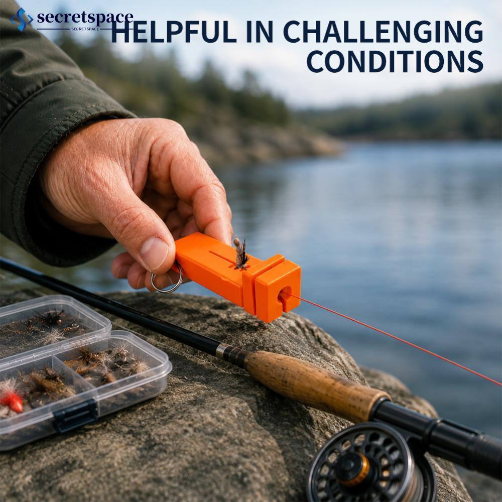 SECRETSPACE Magnetic Fly Hook Threader 4-Slot Precision Threading Tool Outdoor Ice Fishing Hook Tyin