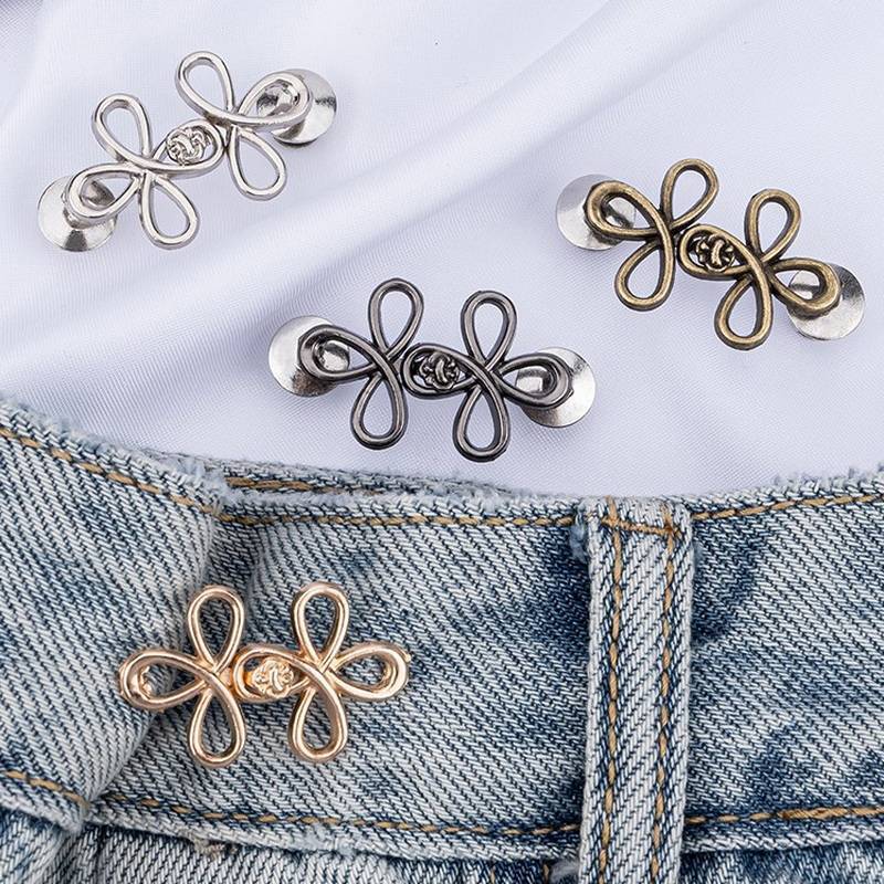 <Spring4> 2 ชิ้นน่ารัก Four Leaf Clover Bule Adjuster เอวกระชับปรับ Bule ที่ถอดออกได้ไม่มีรอยต่อปุ่มสําหรับกางเกงกระโปรง Nice