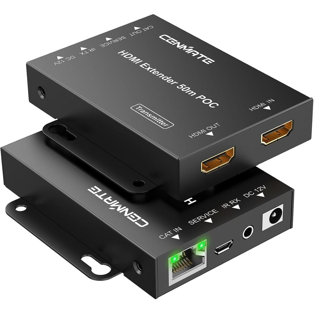 CENMATE 4K@60Hz 4:4:4 HDMI Extender Over Single Cat5e/Cat6/Cat 7, สูงสุด 230Ft (1080P), 164FT(4K), H