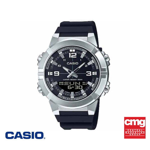 CASIO นาฬิกาข้อมือ CASIO รุ่น AMW-870-1AVDF วัสดุเรซิ่น สีดำ