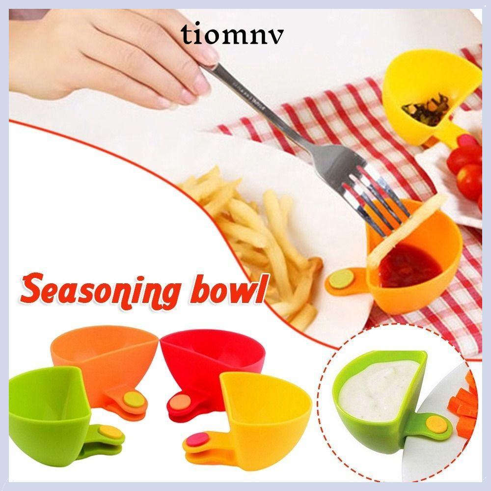 TIOMNVTH ชามคลิปจุ่ม, Clip-On เครื่องเทศที่มีสีสัน Dip Container Bowl, พลาสติกทนทานอเนกประสงค์ Gadgets ครัวจุ่มซอสถ้วยครัว