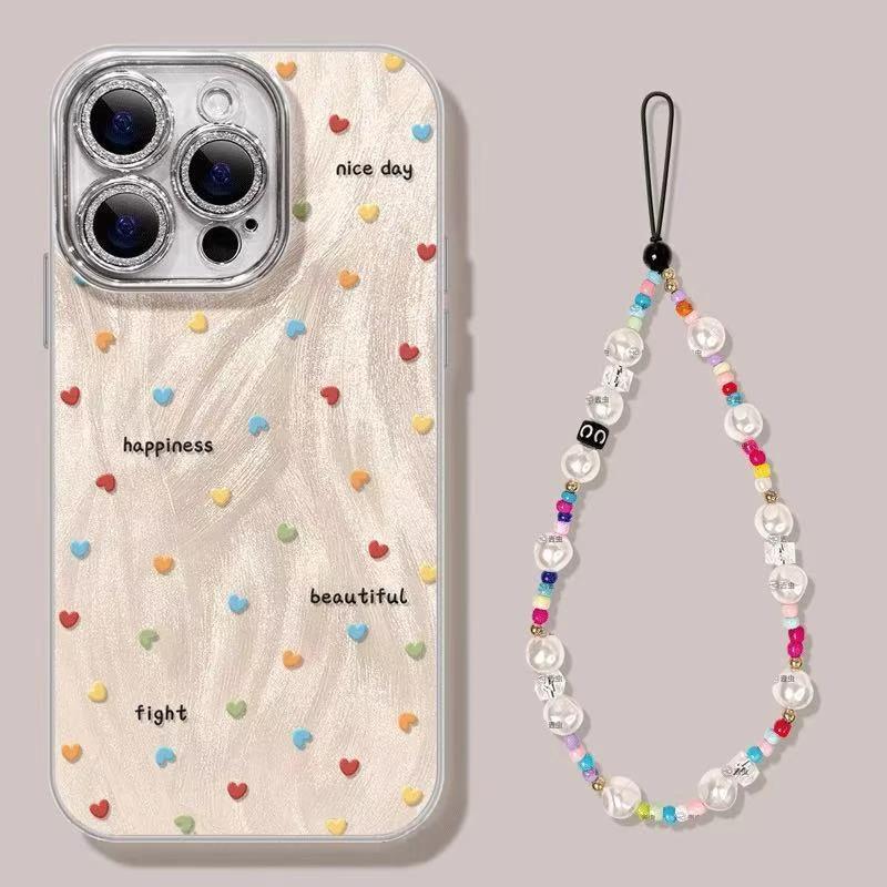 สีสัน Love Polka Dot เหมาะสําหรับ Apple 16pro เคสโทรศัพท์ iPhone15/Huawei mate60pro Creative pura80 