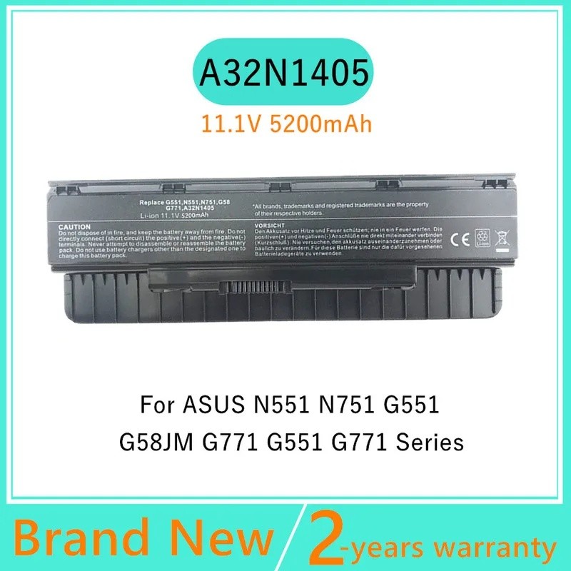 6CELLS แบตเตอรี่แล็ปท็อป A32LI9H A32N1405 A32N14O5 สําหรับ ASUS G551 G551J G551JK G551JM G551JW G58J