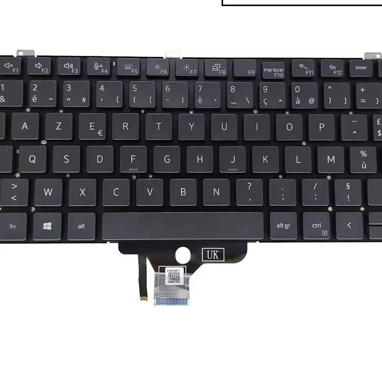 แล็ปท็อป Backlit US เยอรมันภาษาฝรั่งเศสคํา AZERTY คีย์บอร์ดสําหรับ Dell Latitude 7310 01VJ7V 04RNPF 
