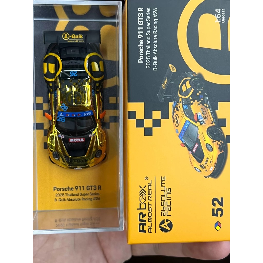 [กําพร้าสต็อกพร้อม] [Rare Hidden] ARbox 1/64 Porsche 911 GT3 R 2025 Thailand Super Series Racing B-Q
