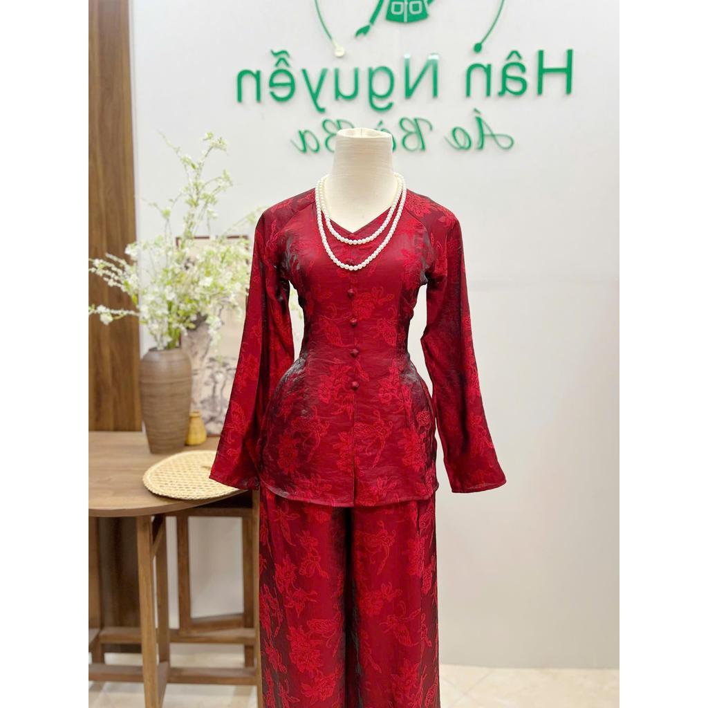 BA216 - Ba Ba Ba Ba Tam TenCel Anh KiM De Ta Ho Silk Socks Smooth Lace Collar Long Sleeves - กางเกงเ