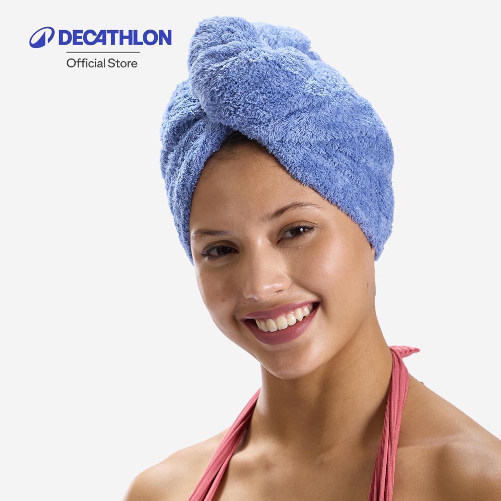 Decathlon Swimming Soft Microfibre Hair Towel ผ้าขนหนูไมโครไฟเบอร์สัมผัสนุ่มสำหรับเช็ดผม - Blue