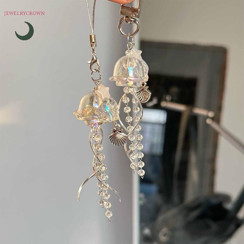 Y2K Jellyfish Mobile Phone Lanyard Aesthetic sel Phone Charm Keycord Stylish Girly Key Holder Pendan