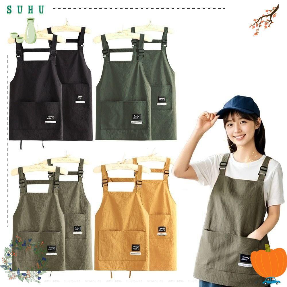 ซูฮา ผ้ากันเปื้อนตัดผม,2ขนาดผ้ากันเปื้อนทําอาหารระบายอากาศ,มืออาชีพกันน้ําขนาดใหญ่กระเป๋าเสื้อผ้าทํางานร้านทําผมเครื่องมือ