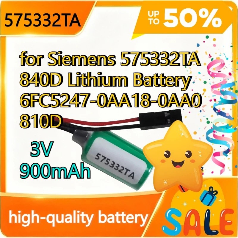 3V 900mAh สําหรับ Siemens 575332TA 840D แบตเตอรี่ลิเธียม 6FC5247-0AA18-0AA0 810D