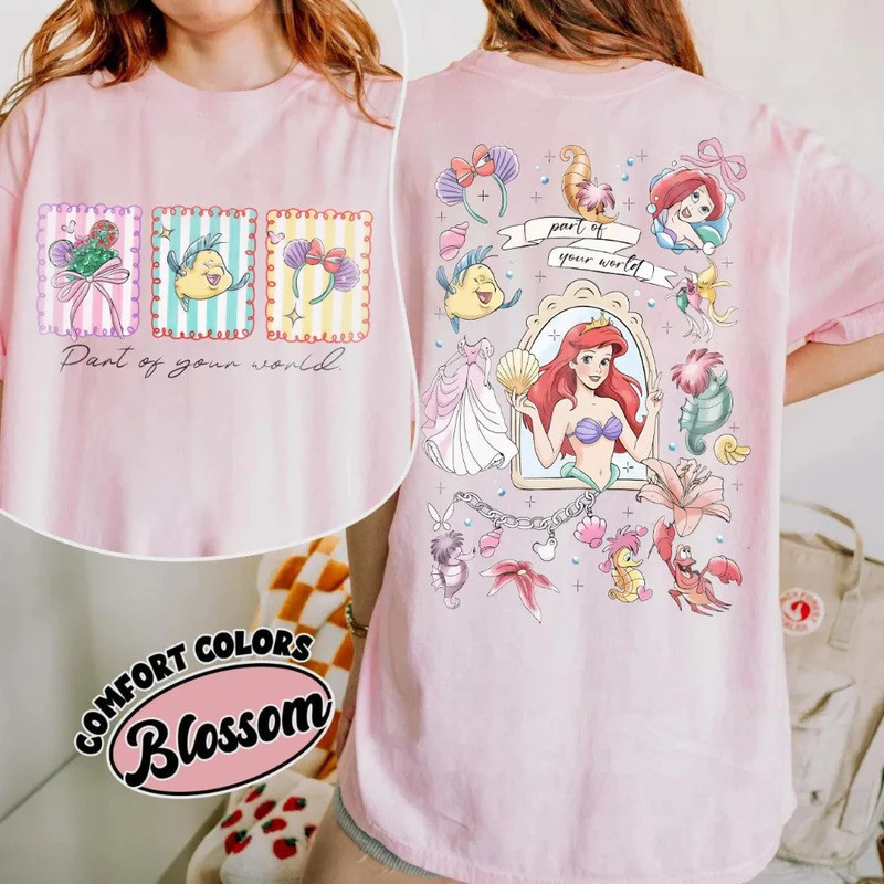 เสื้อยืดลายโบว์สีน้ำ ลิตเติ้ลเมอร์เมด ลิตเติ้ลฟลาวเดอร์, ตัวละครเจ้าหญิงแอเรียลจากดิสนีย์, เสื้อยืด "Your World", ดิสน