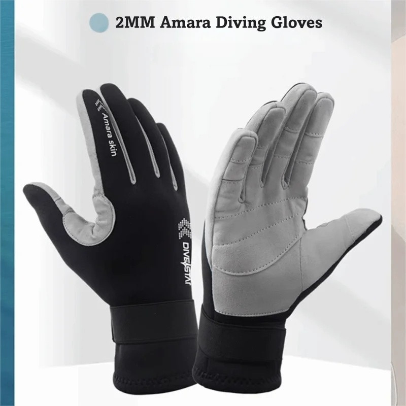 1 คู่ความหนา 2 มม.ถุงมือดําน้ํา Anti-scratch วัสดุ Neoprene ถุงมือตกปลา Anti-slip Warm Lining Surfing ถุงมือ
