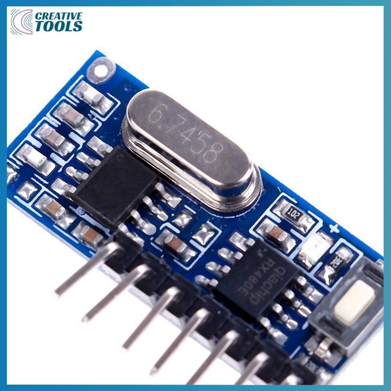 พร้อมสต็อก 433Mhz Wireless RF 4 Channel Output Receiver Module and Transmitter EV1527 รหัส