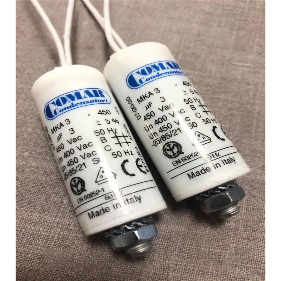 พร้อมสต็อก 3uF Capacitor COMAR MKA3-450 อิตาลีนําเข้าตัวเก็บประจุเดิมแท้พร้อมสต็อก EN60252-1 ยี่ห้อใ