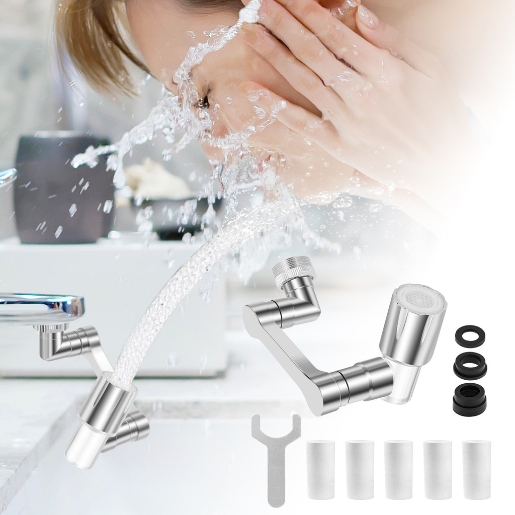 1080 ° หมุนกันสนิม Faucet Extender ง่ายต่อการติดตั้ง Faucet Aerator Extension พร้อมแกนกรองและ 2 โหมด Splash
