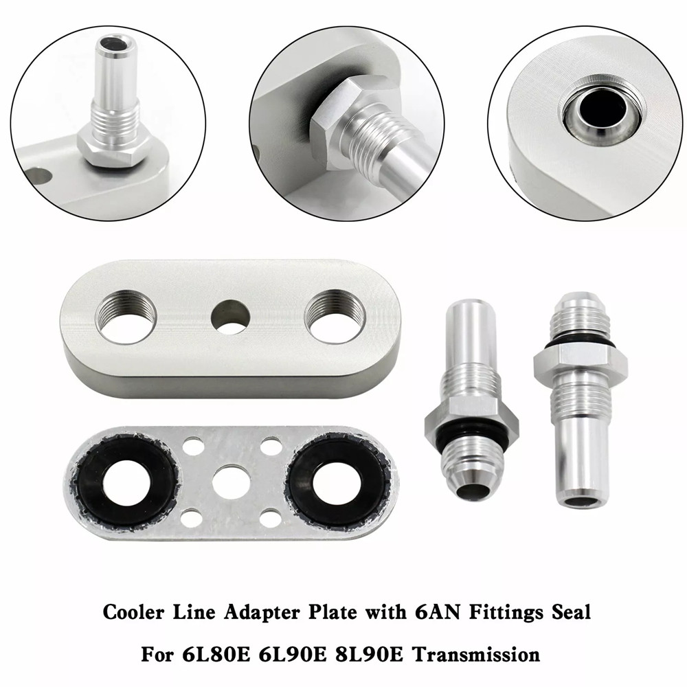 Transmission Cooler Line Adapter Plate สําหรับ 6L80E 6L90E 8L90E รถ 6AN ฟิตติ้งซีลชุด 551121-6AN