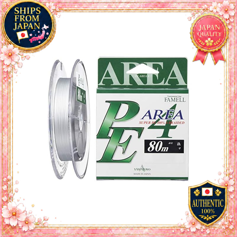 YAMATOYO PE Line PE Area 4, 80m, White, 4 Strands