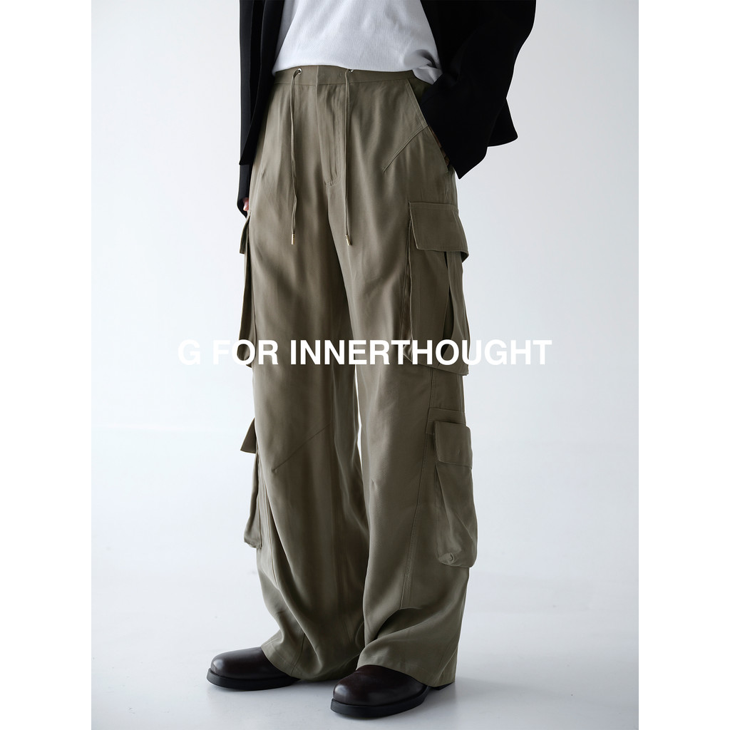 G สําหรับ INNERTHOUGHT import Double Jeveless Wash Viscoes Jeffy 直筒宽松休闲