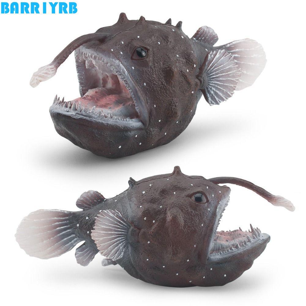 BARR1YRBสัตว์ทะเลรุ่น,มินิจําลองสัตว์ทะเลMini Anglerปลารูป,สัตว์ทะเลของเล่นPVCการศึกษาแบบพกพาจําลองสัตว์ทะเลรุ่นเด็กของขวัญ