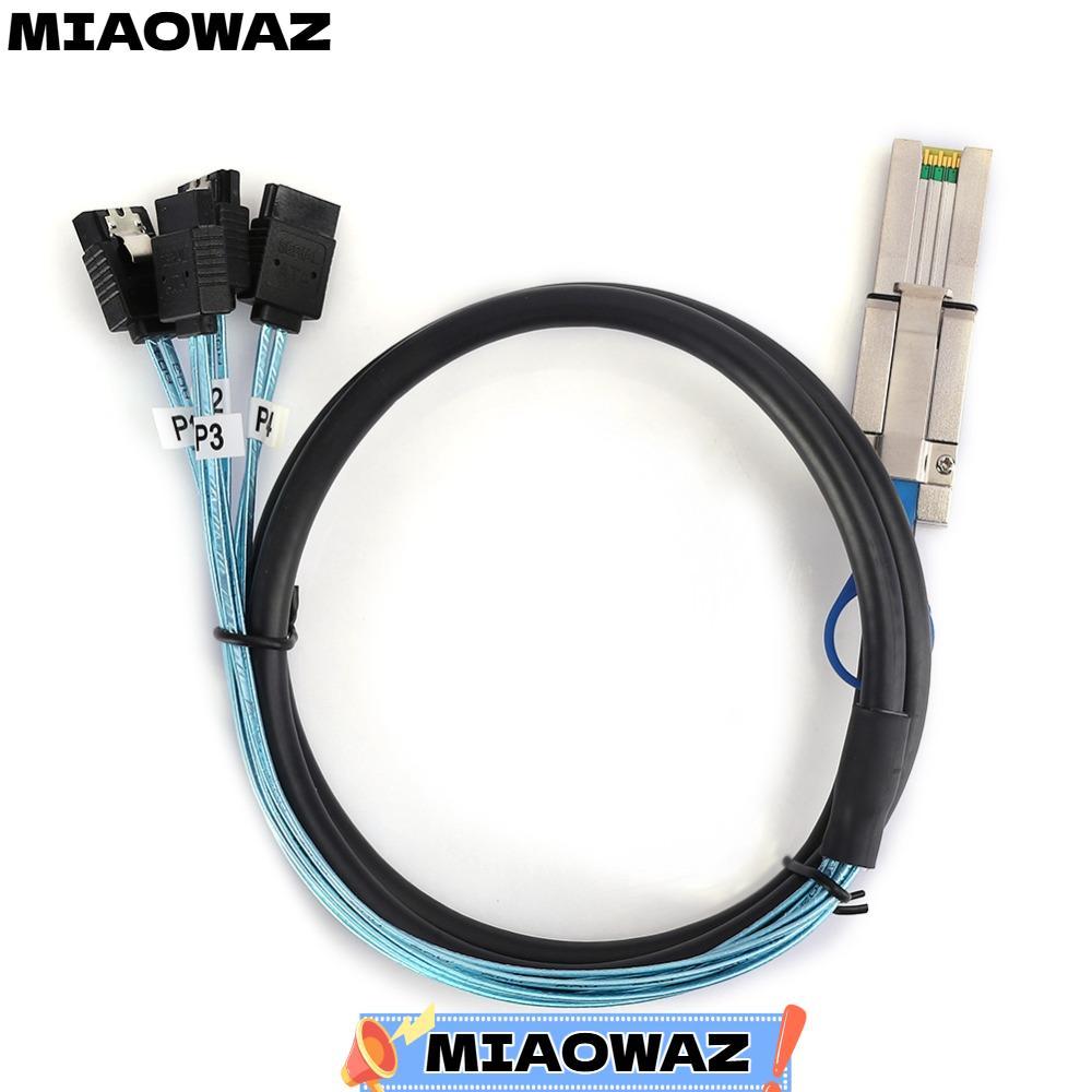 MIAOWAZ SFF-8088 สายเคเบิล 26P ถึง 4 X SATAs, สายเคเบิล SAS ขนาดเล็กแบบพกพา 6Gbps, ทนทานตัวควบคุมจัด