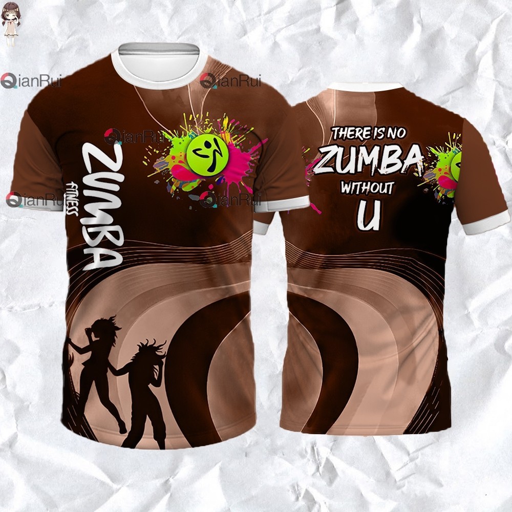 2026 Zunba Love เสื้อยืดแห้งเร็วฤดูร้อน, เสื้อยืด Mocha Mousse Zunba สียอดนิยม, เสื้อผ้า Zunba พิมพ์