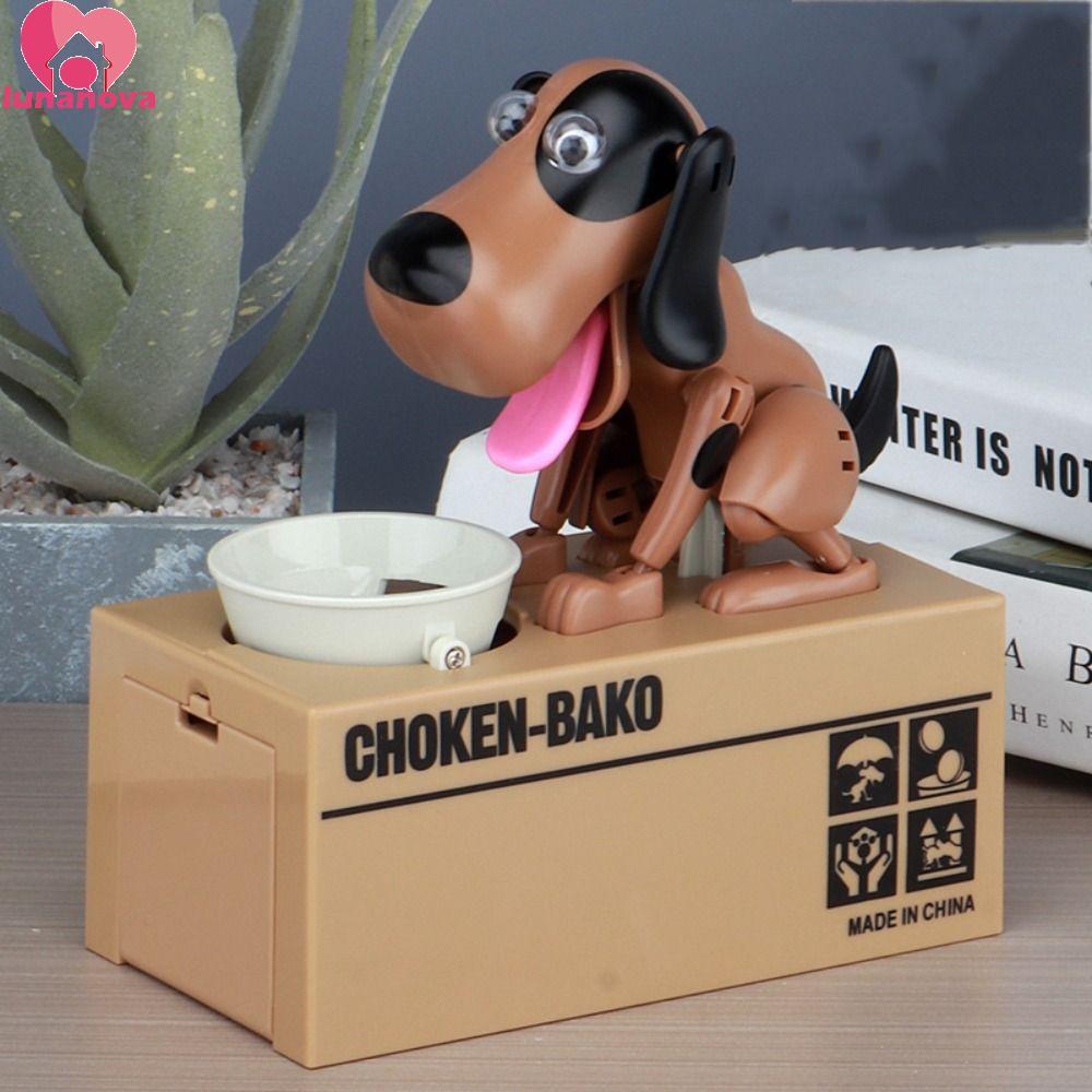 LUNANOVA Electronic Piggy Bank, Steal Childrens Coin Cartoon Dog Money Box, Fashion Dog Shape Plasti