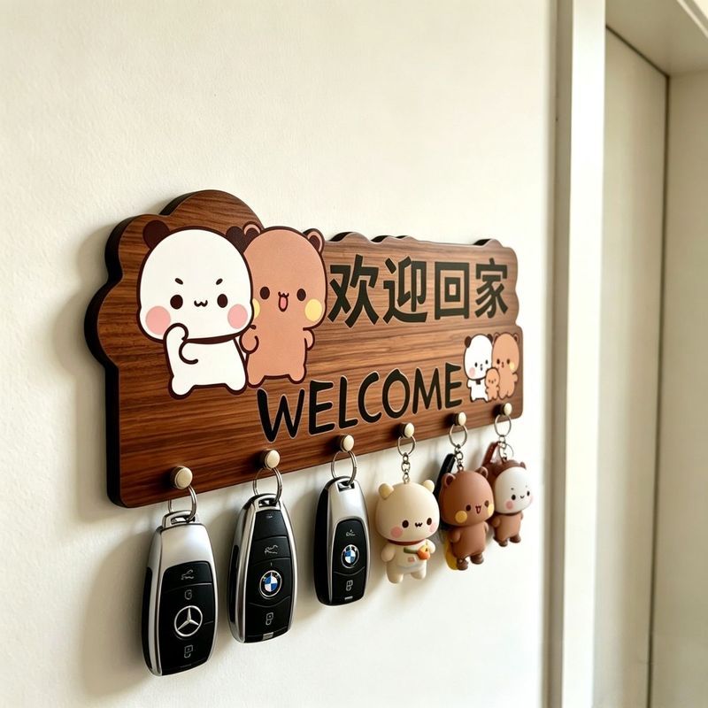 หนึ่งสองผ้า Entrance Key Storage Rack การเจาะ-ฟรี Entry Hook Wall ห้องนั่งเล่น Wall Doorway ตกแต่งแข
