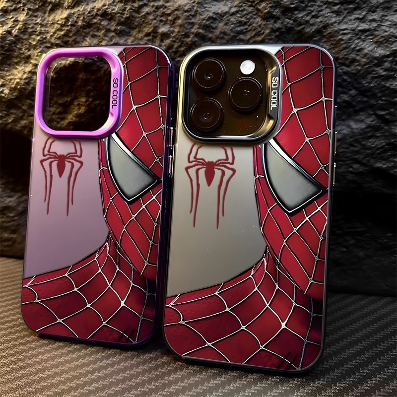 เคสของไอโฟน17 สไปเดอร์แมงมุม แฟขั่น เคสแข็งทนทานสี่สี For IPhone17 16 13 12 11 14 15ProMAX XR XS 7/8Plus SE2 ของพร้อมส่ง