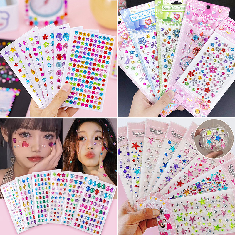สติ๊กเกอร์เพชรอะคริลิกกลิตเตอร์แบบมีกาวในตัวสำหรับงานฝีมือ DIY ตกแต่งสมุดภาพ
