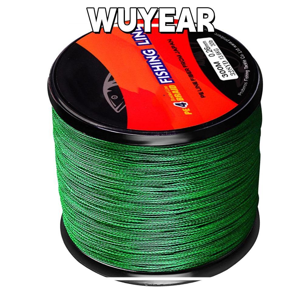 IWUYEAR สายตกปลาแบบถัก, ความยาว 300 ม. 4 เส้น, ทนทาน 30 ปอนด์แรงดึงสีเขียว PE สายตกปลาตกปลาทะเล