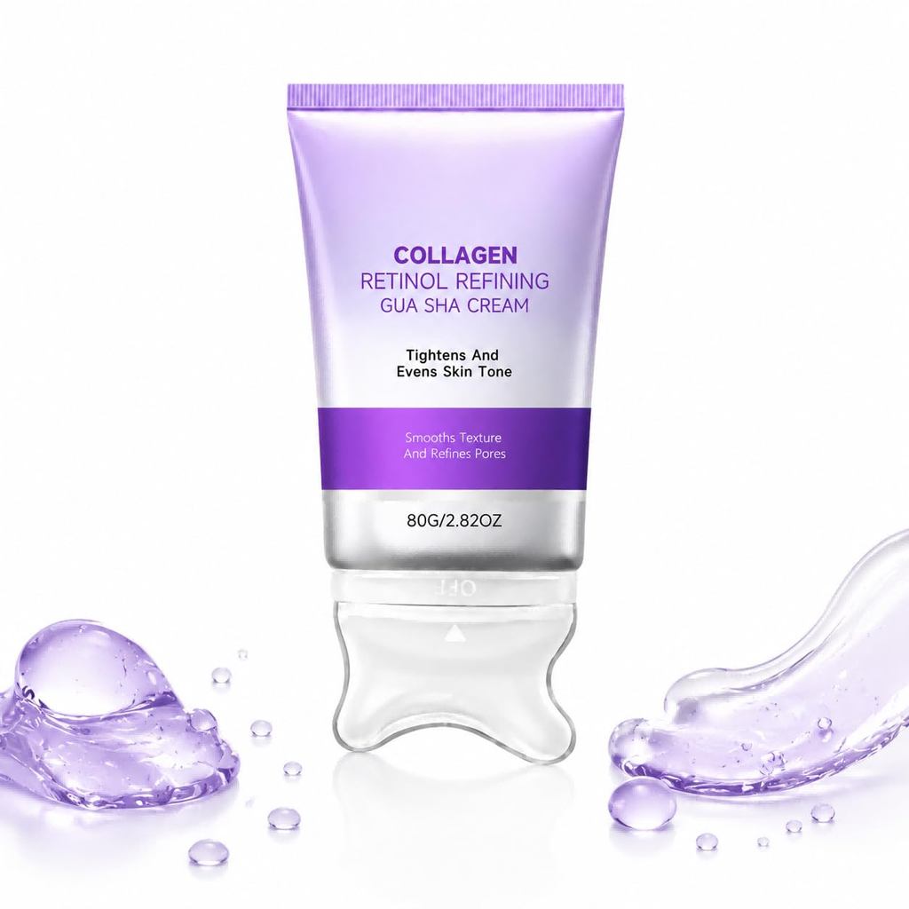 คอลลาเจน Retinol Gua Sha Cream,เครื่องนวดคอสําหรับผิวผ่อนคลาย,Daily Face Gua Sha Skincare,ครีมทาคอสํ