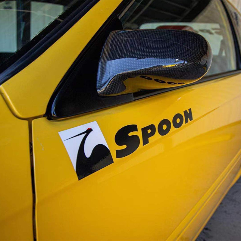 SPOON สติกเกอร์รถดัดแปลง Fit GK5 GR9 FD2 กระจกมองหลัง Fender กระจกด้านหลัง Garland สติกเกอร์